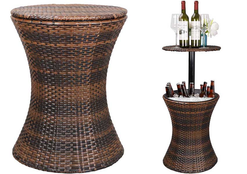ZENSTYLE-Height-Adjustable-Bar-Table-and-Ice-Bucket-Combo