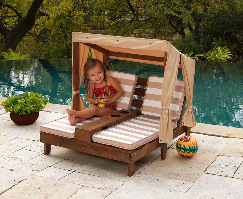 KidKraft Double Chaise lounge for outdoors