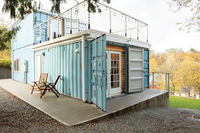 Julianna Carlson Builds her own TwoStory Shipping Container Home