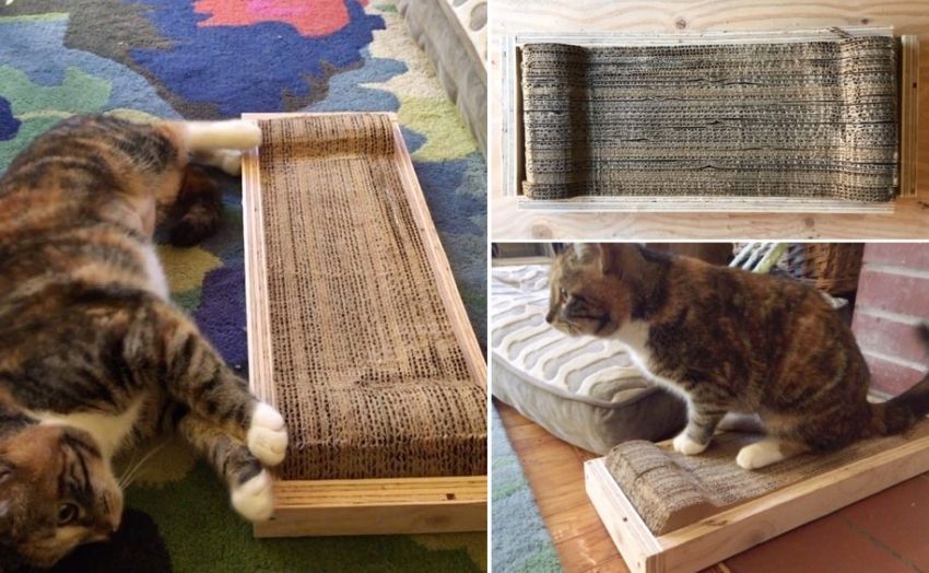 make cat scratcher cardboard