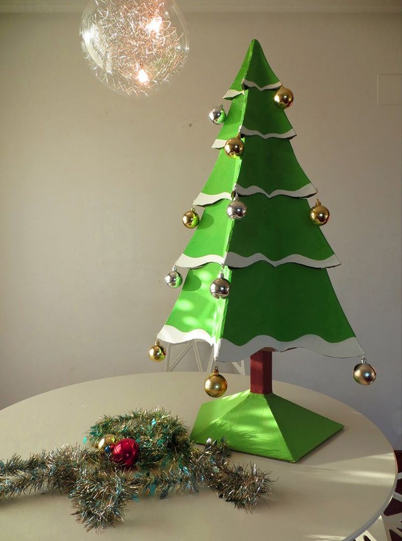 Cardboard tabletop Christmas tree