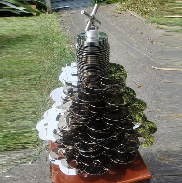 Christmas tree made from old hard drives