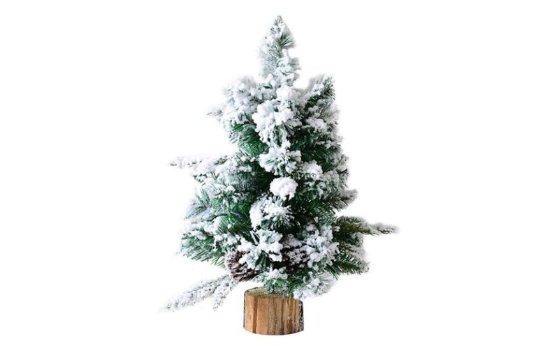 Snow flocked tabletop Christmas tree