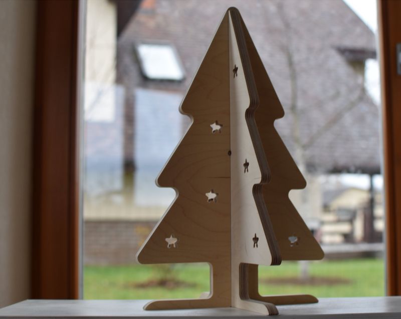 plywood tabletop Christmas tree