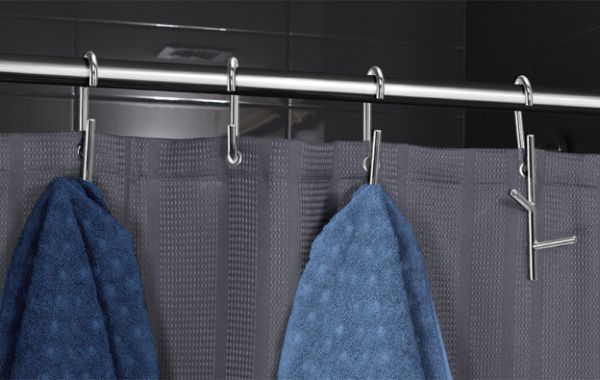 Branch shower curtain rings with hooks