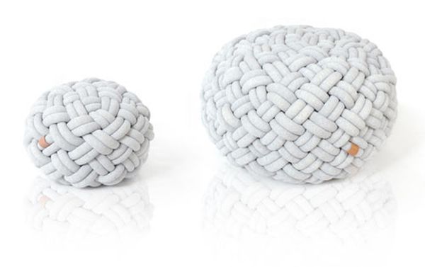 Knotty floor cushions by Kumeko