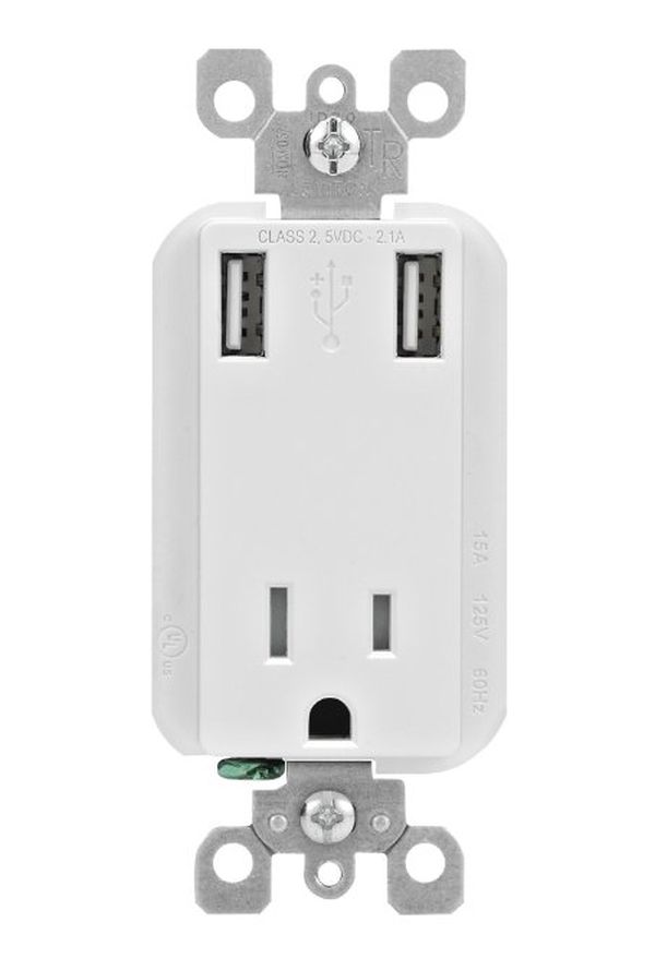 Leviton's built-in USB charger 
