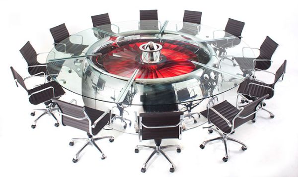MotoArt's Boeing 747 conference table