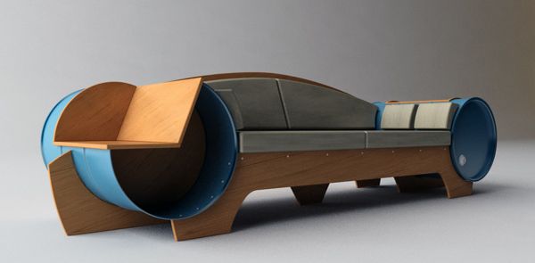 Barrel Couch by Vladimir Kevreshan