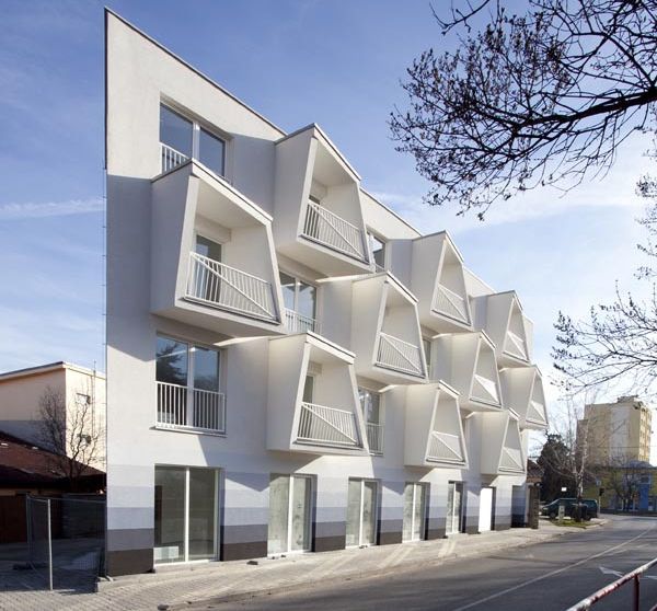Oddly-shaped, low-cost four story North Star Apartment by ...