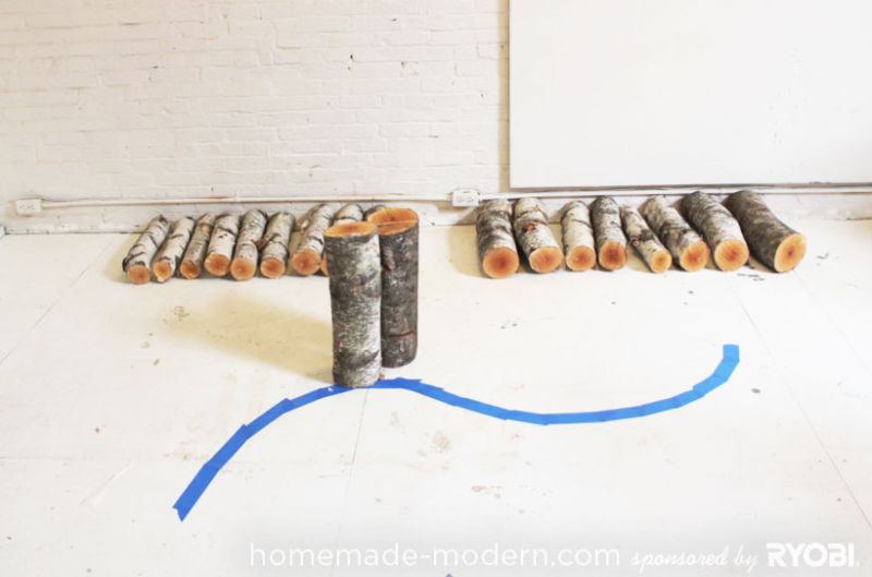 DIY wood log lounger by HomeMade Modern
