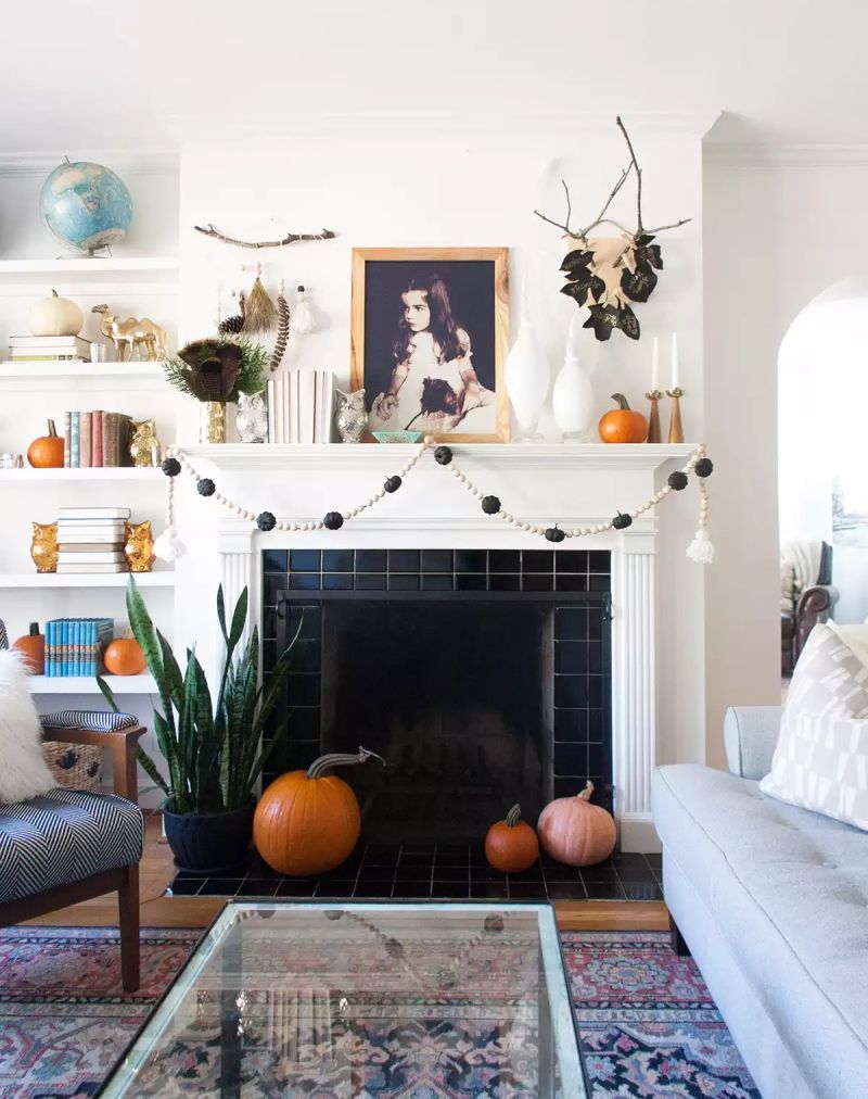 Be creative to decorate fireplace mantel