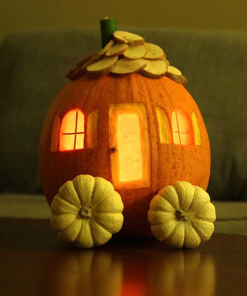 Carved Pumpkin House