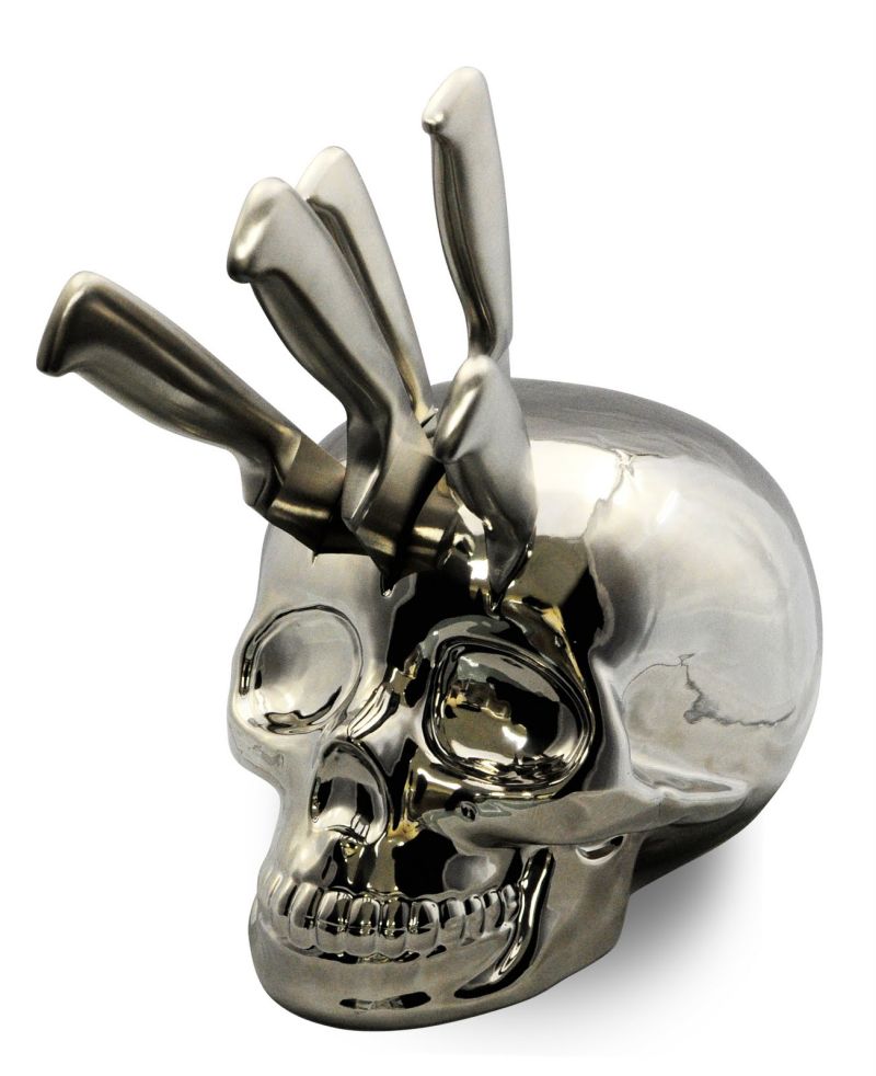 Halloween skull knife holder