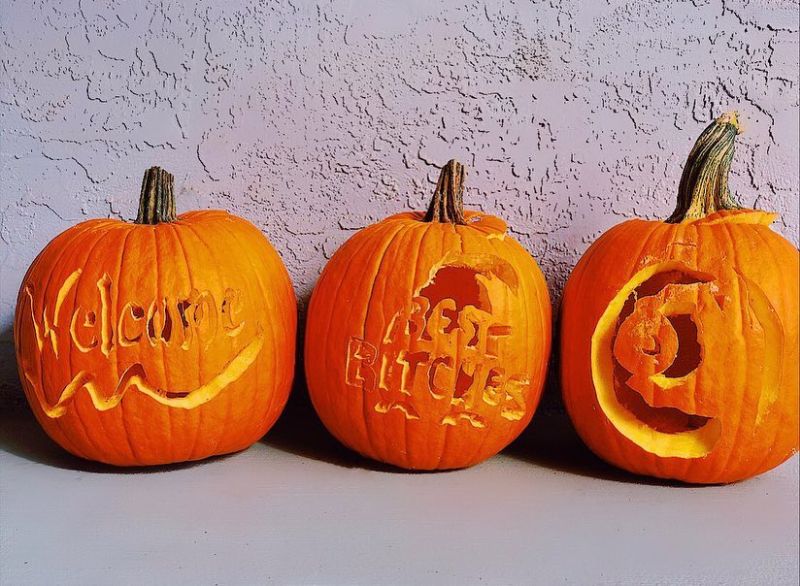 Pumpkin with wordings