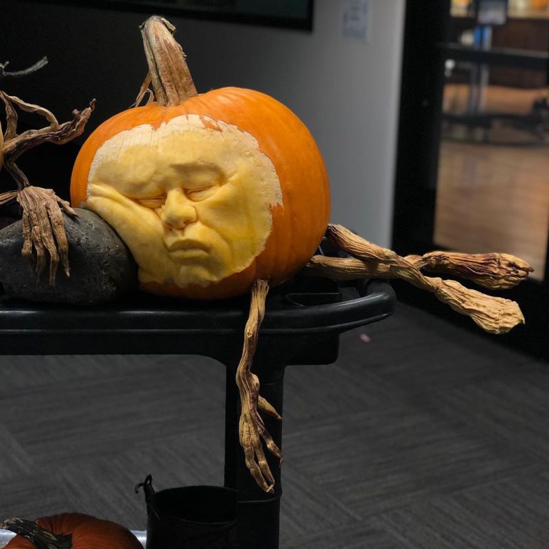 Sleeping pumpkin by Ray Villafane