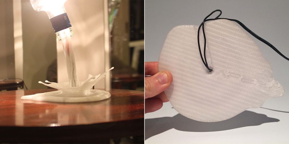 The molded part acts as a bottle holder as well as energy source when attached to a power cord