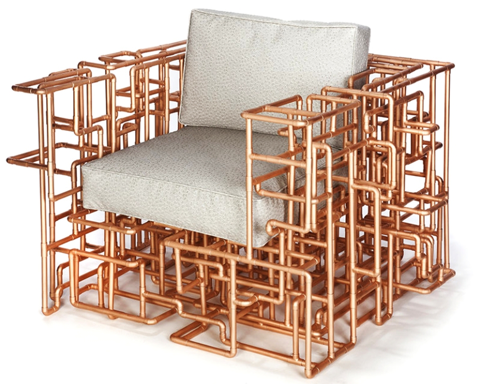 One Of A Kind Armchair Boasts Intrinsic Maze Of Copper Piping