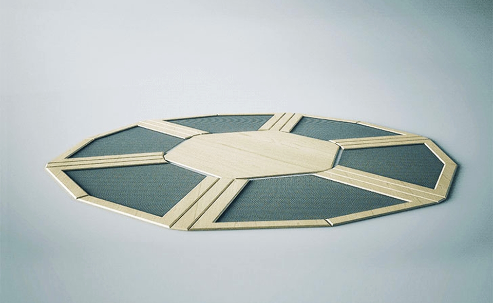 MIT’s actively transforming table by Wood-Skin at Milan Furniture Fair 2015