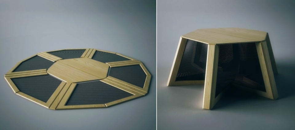 MIT’s actively transforming table by Wood-Skin at Milan Furniture Fair 2015