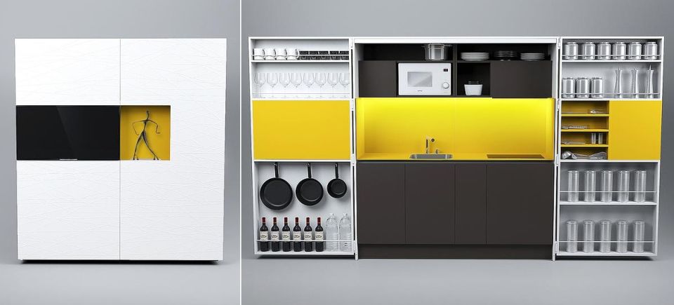 Pia Pop Up Kitchen Is Perfect Solution For Small Living Es Pia Pop Up Kitchen By Dizzconcept