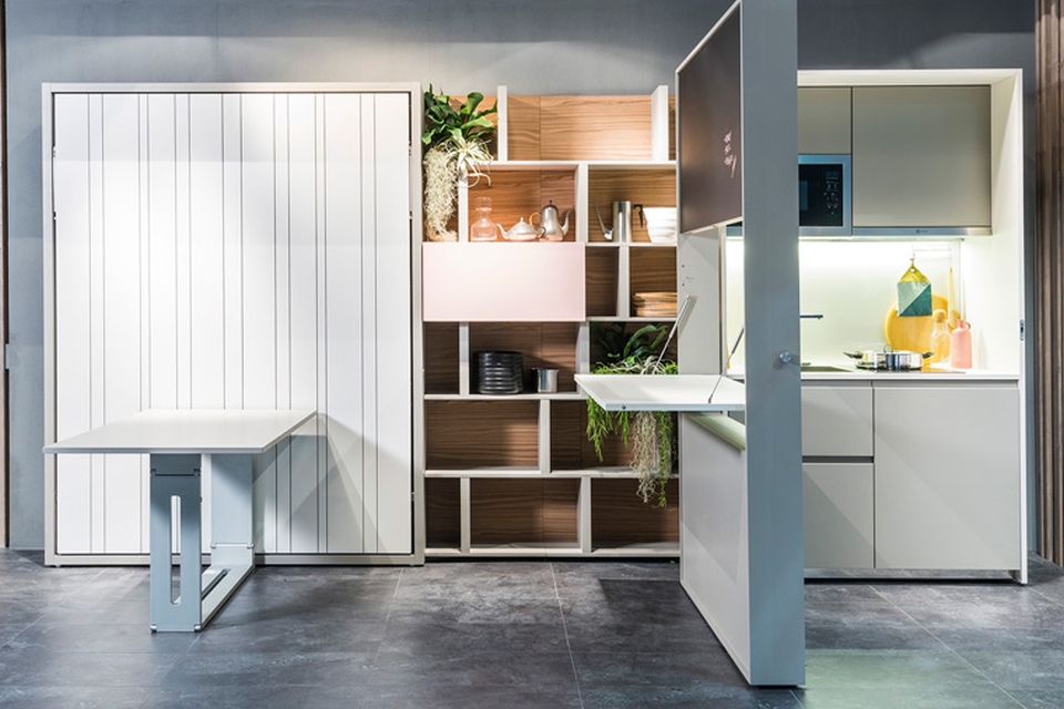 Clei two-in-one hideaway kitchen and Murphy bed
