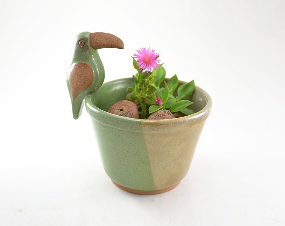 Animal-themed ceramic pots