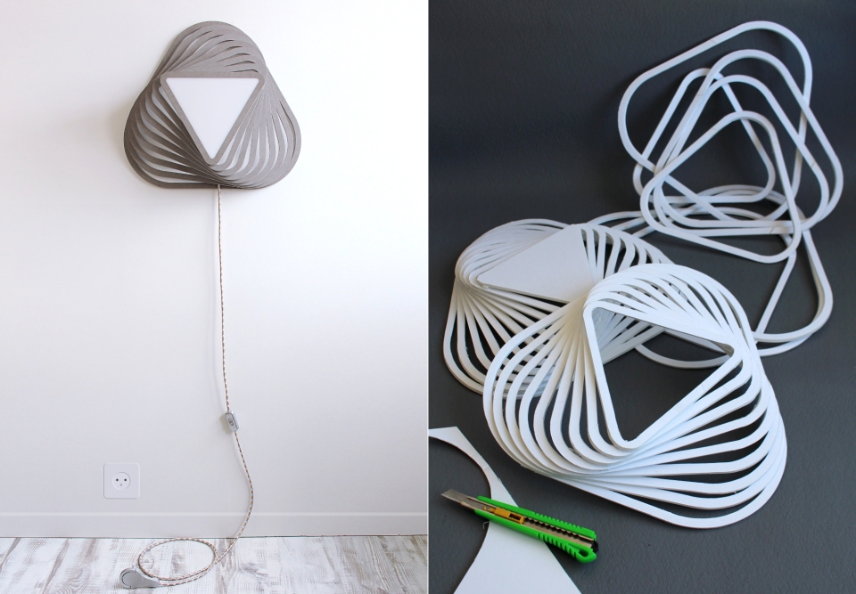 TWIK triangular wall lamp by Moeko