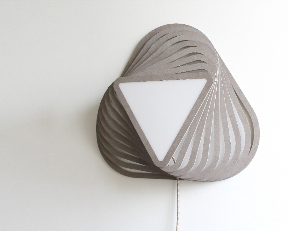 TWIK triangular wall lamp by Moeko