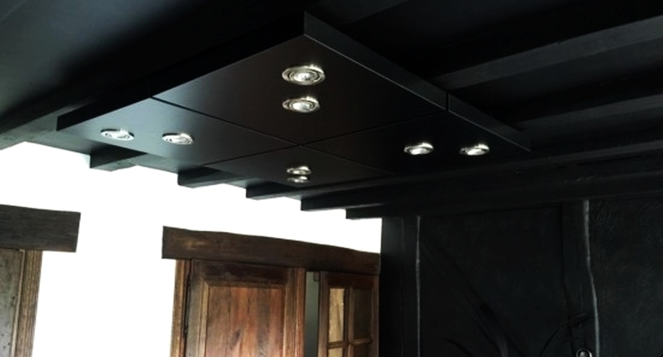 Diy Kitchen Ceiling Lighting Made From Ikea Lack Tables