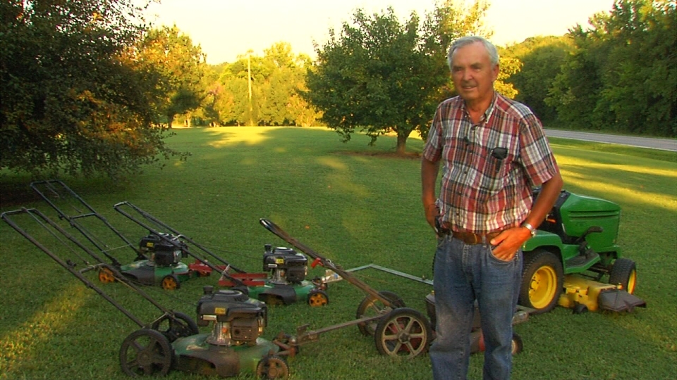Homemade 5-in-1 lawnmower reduces