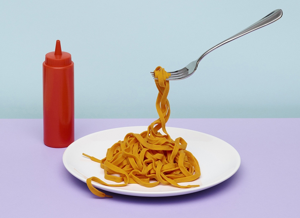 Shoe laces as spaghetti