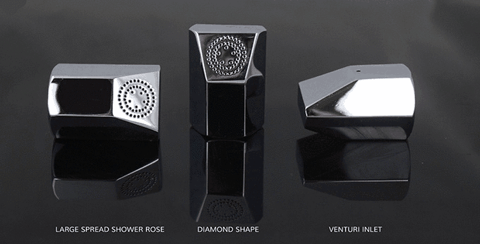 Simple Diamond head that fits onto any existing shower arm