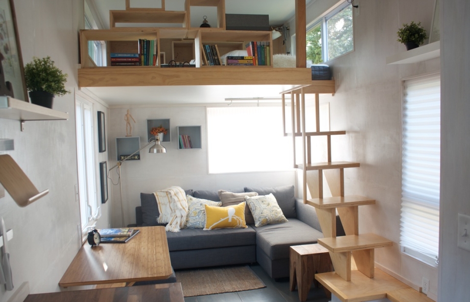 Living area with sleeping loft