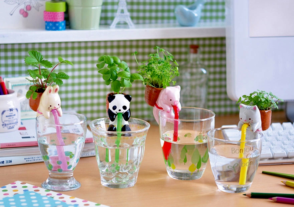 Self Watering Animal Planters Create Miniature Herb Garden On Your Table Self Watering Animal Planters