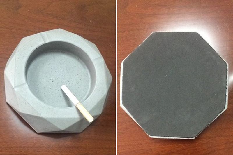 Concrete ashtray
