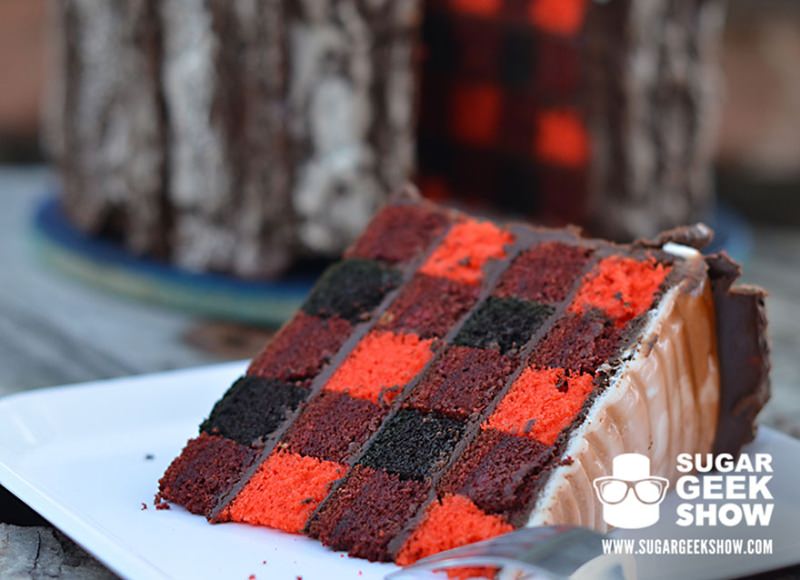 Lumberjack Tree Trunk Cake