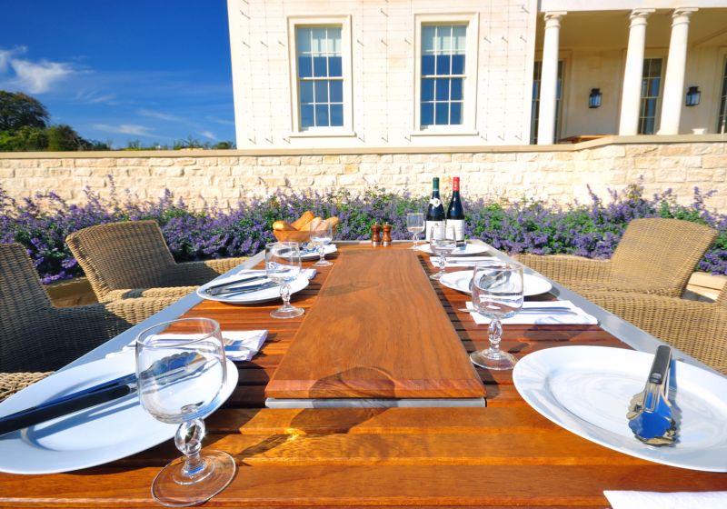 Angara Maximus outdoor dining table with built-in gas barbeque grill