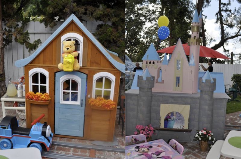 Tiny castles in the Disney-like theme park