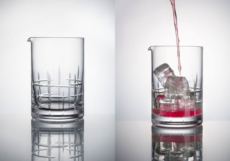 Glowing glassware designed with diamond-cut pattern