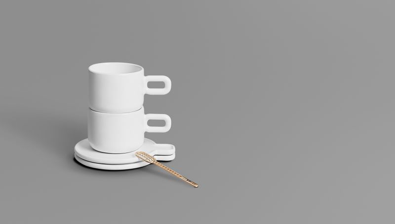 The trendy tea set and spoon created with 3D-printing at Othr