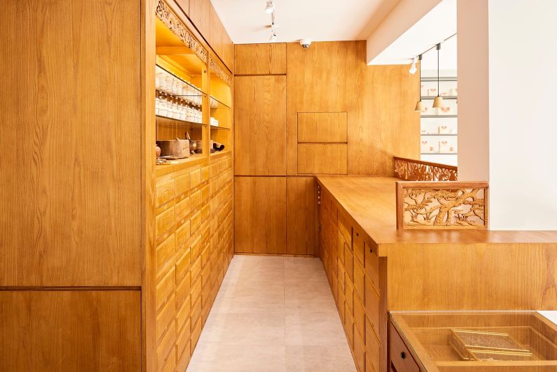 Attractive wooden shelving