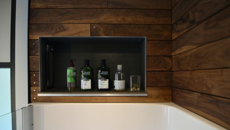 Special place for wine bottles and glasses