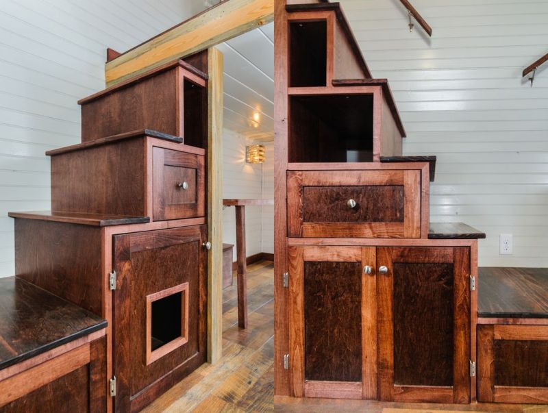 Upstairs doubled as storage boxes