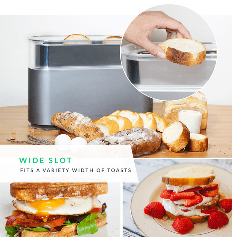 Big and wide slot to adjust all types of toasts
