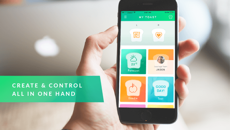 The companian app lets you control what you imprint on toast and also its brownness
