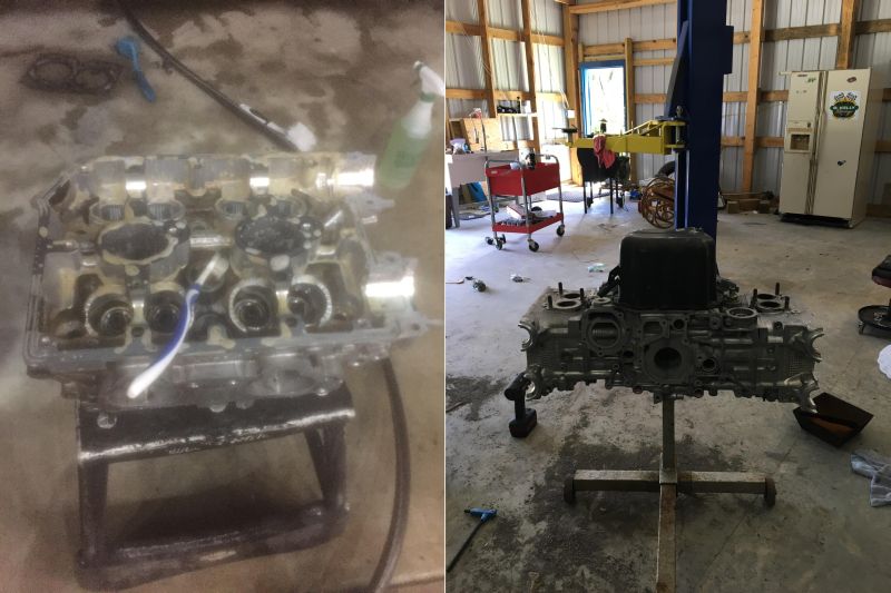 Deep washing & scrubbing of the engine body
