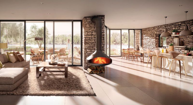 Made from insulated panels and Cotswold stone made chimney