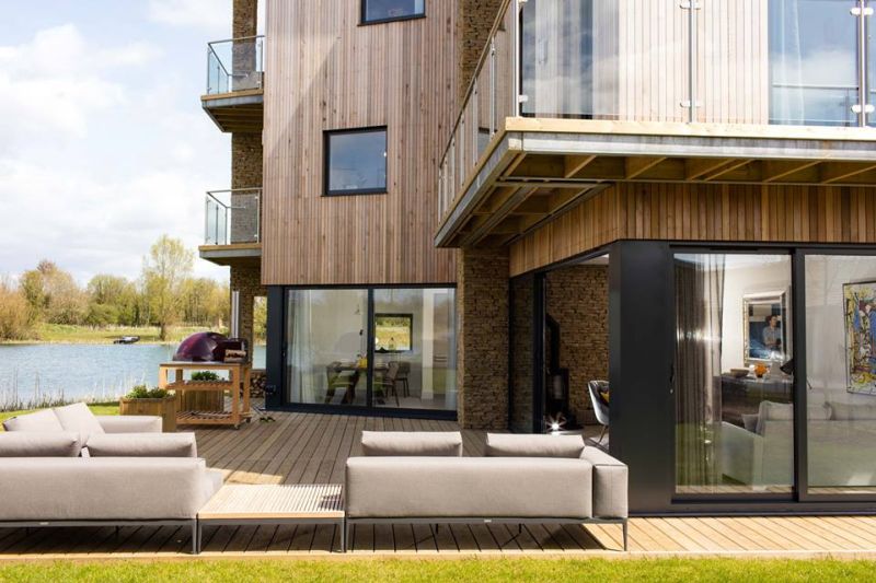 A big wooden patio is enough for outdoor gatherings