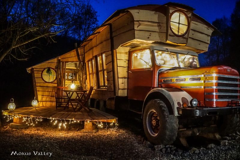 Night view of the Truck house